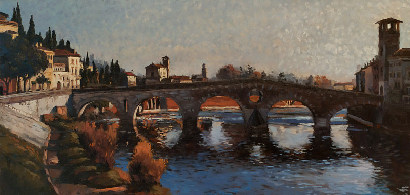 Verona Ponte Pietra Kunstmaler pittore painter dipinto Gemälde 