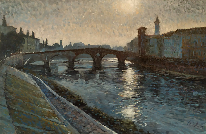 Verona pittore painter dipinto Ponte Pietra